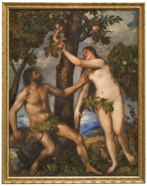 Tiziano. Adan y Eva. 1550 Óleo sobre lienzo